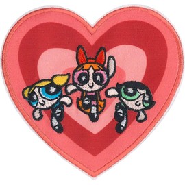 C&D Visionary Powerpuff Girls Heart Patch, Pink, Black