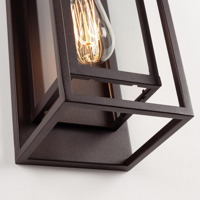mirrea 14" Classic Outdoor Wall Sconce 1 Light in Rectangular