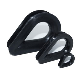 Plastic Thimble 12 mm Pack of 2 Nylon Thimbles for Wire Rope or Rope Diameter 12 mm Nylon Black