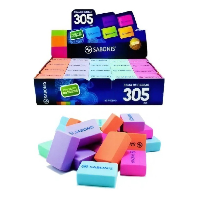 Goma Sabonis 305 Migajon Borra Lapiz 60 Pcs