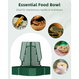 Pawfly Climbable Chameleon Feeder, Large Plastic Reptile Feeder Box, Bearded Dragon Food Container, Bug Bowl for Lizards, Geckos, Frogs and Other Amphibian-Pets