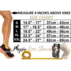 Physix Gear Knee Support Brace - Premium Recovery & Compression Sleeve For Meniscus Tear, ACL, MCL Running - Best Stabilizer Wrap for Squats & Workouts (Single Beige XXL)