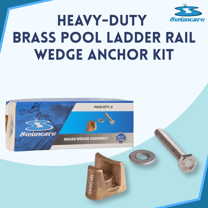 Swimcare Brass Pool Ladder Rail Wedge Anchor Kit (2 Pack)
