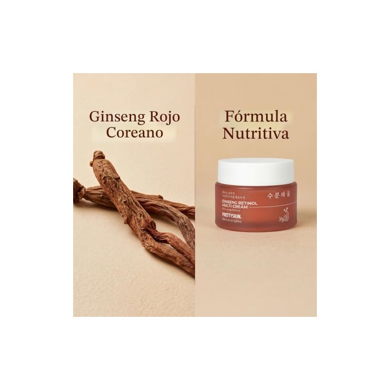 Prettyskin Extracto Ginseng Retinol Multi Cream Hidratante Facial Nutritivo Ayuda