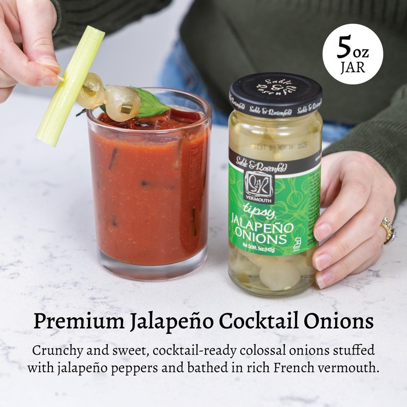 Sable & Rosenfeld Vermouth Tipsy Jalapeño Onions, 5 oz Jar