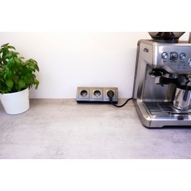 McPower MC POWER Steckdosenblock Unterbausteckdosen | FLAIR | 3-fach Schutzkontaktsteckdosen, 15cm Kabel mit L1sterklemme, 230V / 16A, Aufbau, anthrazit matt