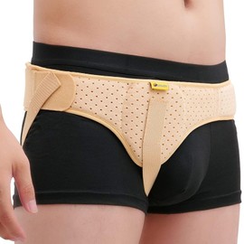 Tenbon Hernia Belt for Men, Inguinal Hernia Support, Medical Hernia Protection, Inguinal Brace for Single Sports Hernia, Adjustable Waist Belt with Removable (Beige, XL)