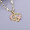 Qitian Initial Heart Necklace for Women Heart Gold Letter A