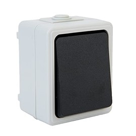 geba PBA 1TW Wet Room Single Button, Interior Button and Switch for Garage Doors, Control for Gates, Blinds, Surface-Mounted IP44