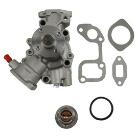JZGRDN Water Pump 490301-0001 49301-1051 49301-1052 & Thermostat 49054-1068 & Gaskets 11060-1959 Compatible with Kawasaki Mule 3010 Diesels 2003-2008 Mule 2510 Diesels 2000-2002 and Mule 4010 Diesels