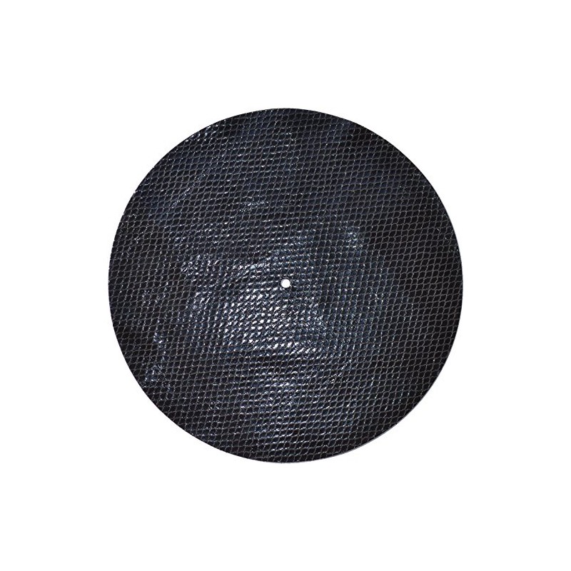 Genuine Leather Turntable Platter Mat - Black Embossed Snakeskin