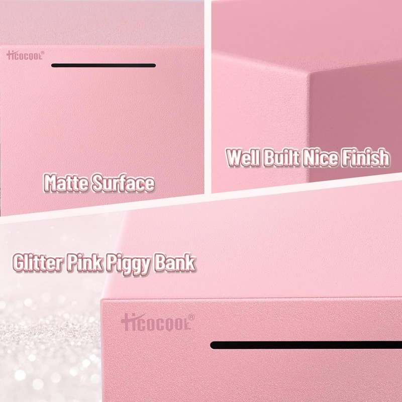Hicocool Piggy Bank for Adults Must Break to Open, Unbreakable