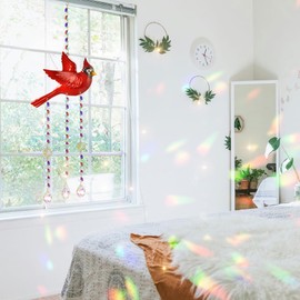 NMEINV Hummingbird with Crystal Sun Catcher, Glass Window Hanging Ornament,Rainbow Maker Crystal Prism Suncatcher Outdoor Indoor Home Garden Party Decor, Christmas Birthday Valentine Gift