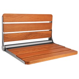Teak Folding Shower Seat Wall Mounted, Foldable Shower Bench, 400lbs Max Load, 16"