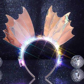 Zoestar Light Up Headband Mermaid Costume Headpiece Glowing Hair Band Party Rave Hair Accessory for Women and Girls