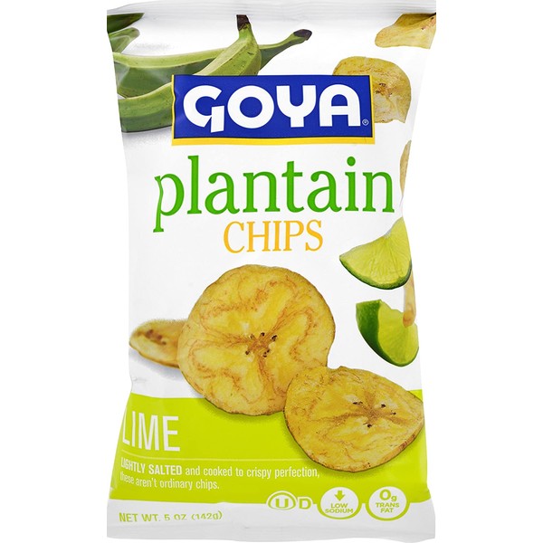 Goya Foods Plantain Chips Lime Flavor, 5 oz (Pack of 12)