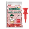 ECADDIE Red 32mm Plastic Castle Graduated Golf Tees (35 Pack)