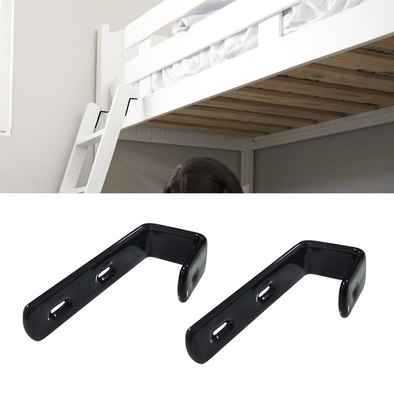 Mewuthede 4pcs Iron Bunk Bed Ladder Brackets, PVC Coated Stainless