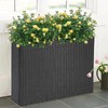 SUNNYPARK Tall Rectangular Planter with Removable Liner, All-Weather PE Rattan