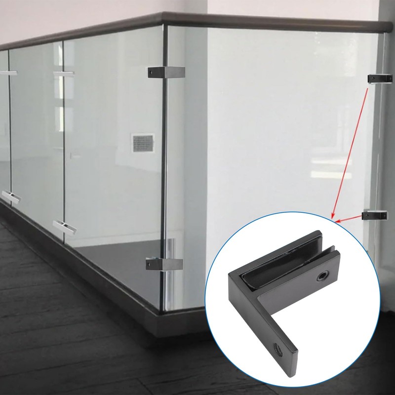INCREWAY Railing Wall to Glass Clamp, 2PCS 90 Degrees Glass