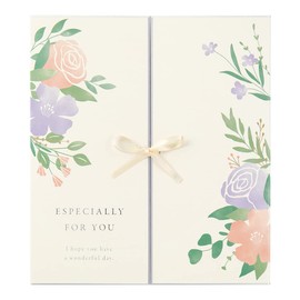 Midori 33265006 Shikishi Color Shikishi, Double Opening, Ribbon, Floral Pattern