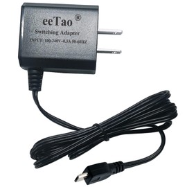 eeTao 5V Mirco USB AC/DC Adapter Charger Compatible with DERMAFLASH DD24-RE10 DD24RE10 2620888 2620870 Luxe+ Device 3.7V Battery DC5V 1A 5VDC 1000mAh 5.0V 1.0A Power Supply Cord Cable