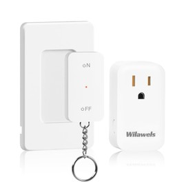 Remote Control Outlet, WILAWELS Remote Switch Outlet with Magnetic Base, Wireless On Off Outlet Switch for Light, Lamp, Fan, Appliance, 100ft RF Range, 15A/1875W, Pre-Programmed, FCC Listed W10RC1106
