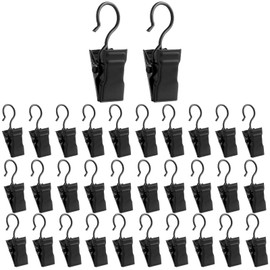 Pack of 100 Curtain Clips, Black Curtain Clips with Hooks, Stainless Steel Small Curtain Clips, Metal Curtain Clips, Hanging Curtain Clip for Bedroom, Home Decoration