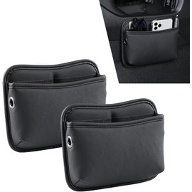 2 bolsillos laterales de almacenamiento para asiento de coche, multifuncionales, bolsas organizadoras laterales de consola, de piel sintética, bolsillos laterales para asiento de coche