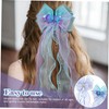 Sosoport 2pcs Mermaid Bow Hair Clips for Women Seashell Bowknot