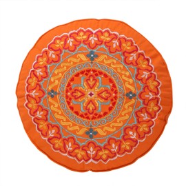 Levtex Home - Mackenzie - Decorative Pillow (18in. Round) - Round Medallion - Orange, Yellow, Blue, Red, Teal