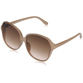Martha Stewart Women's Ms101 Oversized Uv400 Protective Round Sunglasses-Timeless Gifts for Her, 63.5mm, Nude, 63.5 mm