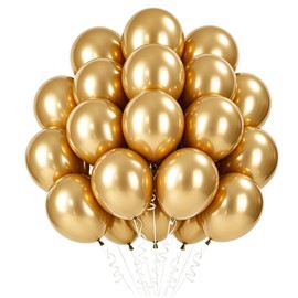 Balloons Gold, Pack of 50 12 Inch Gold Balloons Birthday, Latex Balloons for Party Decoration, Birthday, Wedding, Festival, Anniversary Decoration