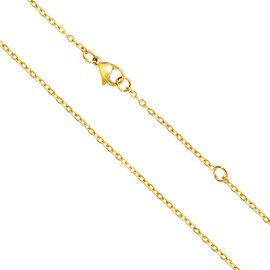 OSTAN Gold Anchor Chain Golden Chain Women's Gold-Plated Waterproof Antioxidation Width 1.4 mm Length 40-100 cm + 5 cm, Stainless steel, gold-plated, No Gemstone