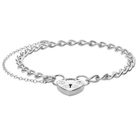 EDS Jewels Pretty 925 Sterling Silver Baby Heart Charm Bracelet - 15cm*3mm, 5 Grams WJS25081
