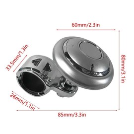 MiOYOOW Car Steering Wheel Knob Steering Aid Steering Wheel Knob for Car Truck Mower Tractor Stainless Steel ABS Silver Grey