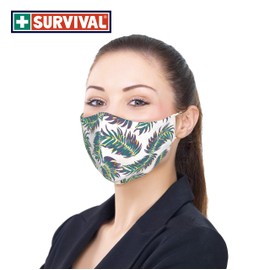 Face Masks for Men & Women 3-Ply Reusable - SURVIVAL (Palm Leaves)