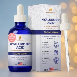 Wrinkle Serum with Pure Hyaluronic Acid – Hydrating, Brightening & Moisturizing Face Serum | InstaSkincare