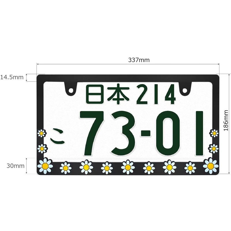 DAISY License Plate Frame, 3D Floral Pattern, Matte, License Frame,