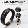 JSJOY Braided Leather Bracelet for Men Grandson Gifts Unique Mens
