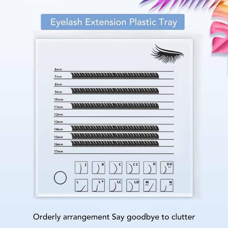 20x20cm Eyelash Extension Plastic Tray Clear Scale Transparency Eyelash Extension