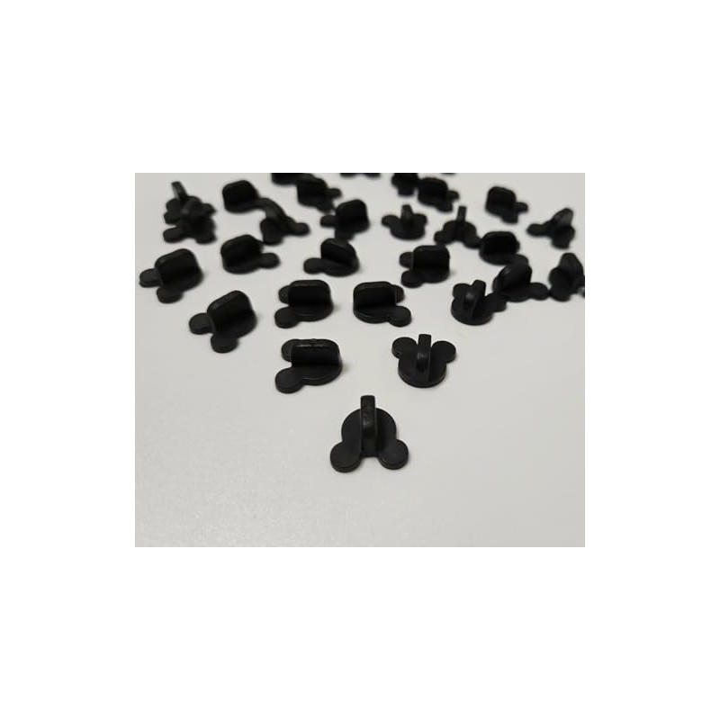 100pcs PVC Rubber Mouse Ears Pin Backs,Coat Tie Tack Pin