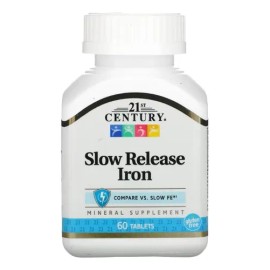 Hierro 65mg + Calcio Sulfato Ferroso Century 21 60tab Tardio Sabor Neutro