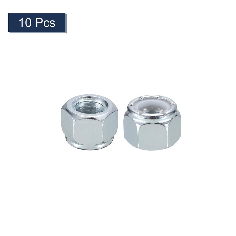 TA-VIGOR 10Pcs 5/8"-11 Nylon Hex Lock Nuts, Carbon Steel Nylon