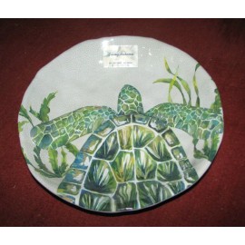 TOMMY BAHAMA Melamine 15" Large Serving Bowl (Watercolor SEA TURTLES)