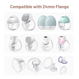 MomWills - Inserto de brida de 15 mm, compatible con MomWills/MomMed/Momcozy/Medela/TSRETE 24 mm, reduce el túnel de pezón de 24 mm hasta el tamaño correcto, 2 piezas (15 mm)