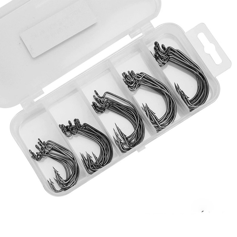 FOLANDO 50 PCS Fish Hooks, Barbless Carp Hook Fishing Hooks