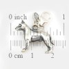 Silver Charm Pit bull Dog Charm 3-d Solid Sterling Silver