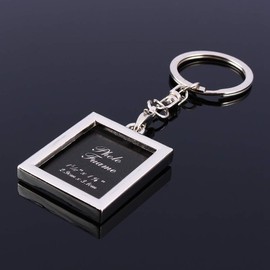 Mini Photo Frame Keychain Creative Metal Alloy Buckle 4 Types of Shapes Key Chain Car Keychain Keyring Gift for Anniversary, black