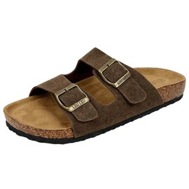 Sandalias deportivas para mujer y niños Lane Cork, correas dobles con almohadillas para el talón, dedos al aire (Marrón, Adulto, 23.5 cm, Medición, Sistema tallas calzado JP)
